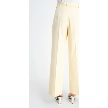 Dámské kalhoty CLICK Kalhoty z materiálu 30-406 Žlutá Relaxed Fit 38