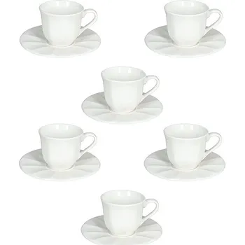 Tognana QUEEN Sada kávových šálků a podšálků 110 ml 6 ks bílé