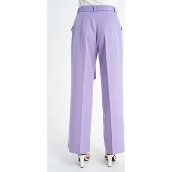 Dámské kalhoty CLICK Kalhoty z materiálu 30-407 Fialová Loose Fit 36