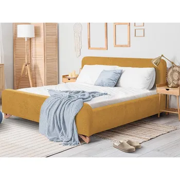 Postel Postel Flamingo 180x200 cm, žlutá strukturovaná tkanina