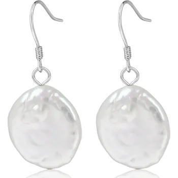 Náušnice Stříbrné náušnice s bílými říčními perlami - Meucci SPS021E