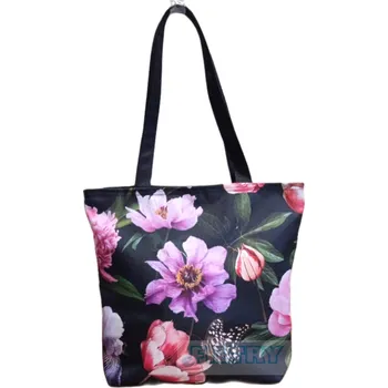 Taška se zipem KVĚTY1, s dlouhými uchy TNO2