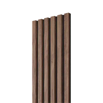 Lamele 3D VZOREK - Akustický panel - OŘECH DÝHA, MDF, ČERNÝ akustický podklad FILC, 300 x 200 mm