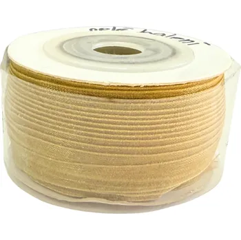 Stuha Stuha šifonová, šíře 3mm, ZLATO-HNĚDÁ, 50m/bal.