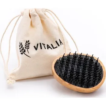 hřeben Bambusový kartáč na vlasy s bavlněným sáčkem