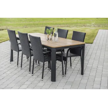 Zahradní sestava Noela Zahradní jídelní set Milano + 6x ratanová židle Paris