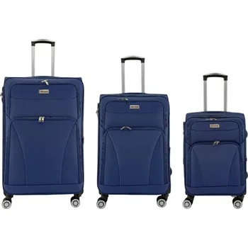 ORLACS 6004 Cestovní kufr sada – modrá barva | 360° kolečka | Textilní materiál Velikost: Sada (3ks)