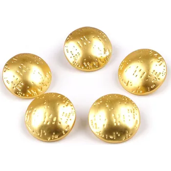 Knoflík Výprodej - Kovový knoflík jemně tepaný velikost 30" - žluté zlato 20ks Varianta: 5 (30") žluté zlato, Balení: 5 ks