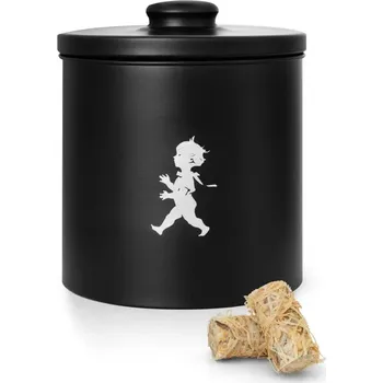 Dóza na potraviny MP KOVÁNÍ SN - NÁDOBA NA PODPALOVAČE Povrch: Černá matná / stříbrný matný emblém