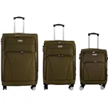 ORLACS 6004 Cestovní kufr sada – hnědá barva | 360° kolečka | Textilní materiál Velikost: Sada (3ks)