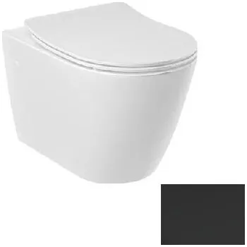 Klozet Kludi Resa R - Závěsné WC, Rimless, Spiralflush, matná černá 23WCW0239