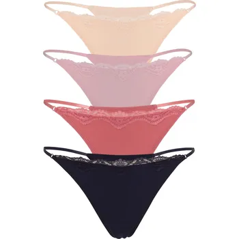 Kalhotky Livigno Colori tanga bezešvá 9536- 4bal L vícebarevná