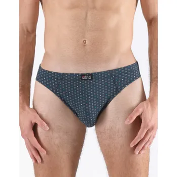 Slipy GINA pánské slipy s úzkým bokem, úzký bok, šité, s potiskem 70071P - petrolejová aqua - 58/60