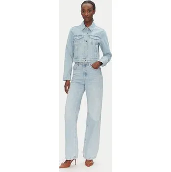 Pánská větrovka Patrizia Pepe Jeansová bunda 8O0170/D1WZB-CA49 Modrá Regular Fit 46