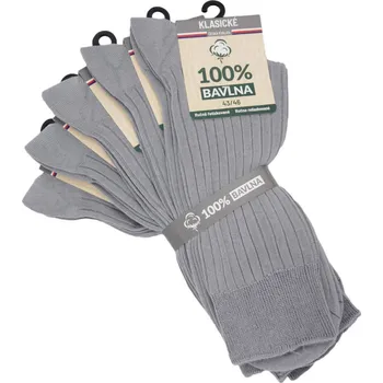 Dámské ponožky 100% bavlna klasické unisex 100% bavlněné jednobarevné žebrované ponožky mix16 39-42