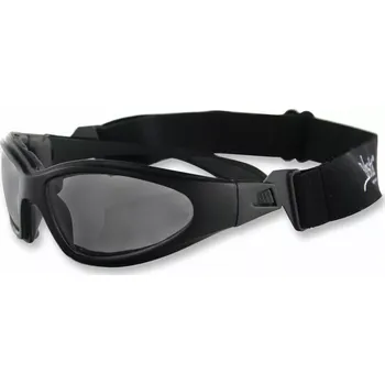 Motocyklové brýle Motocyklové sluneční brýle BOBSTER GXR matný černý rám, kouřové čočky (moto příslušenství, sluneční brýle na motorku i běžné nošení)