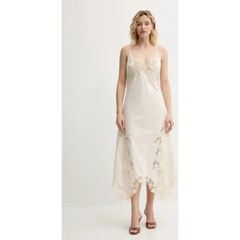 Dámské šaty Bavlněné šaty Marciano by Guess BROOKE 5GGK33.7313A béžová 01X, vel. 36