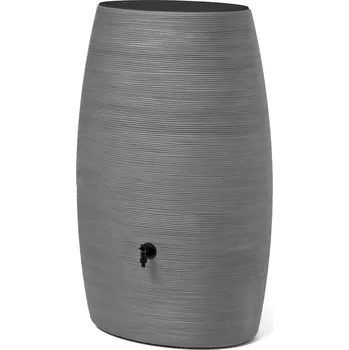 Květináč Capi barel na dešťovou vodu Nature Rib NL šedá 400l V 139 cm / D 87 cm