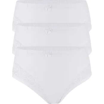 Kalhotky Markéta bavlněné kalhotky s krajkou - 3bal 3XL bílá