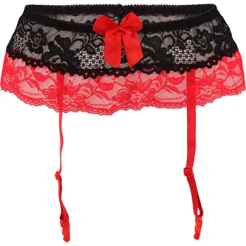 Kalhotky Caliope svůdný krajkový podvazkový pás 9939 M červená