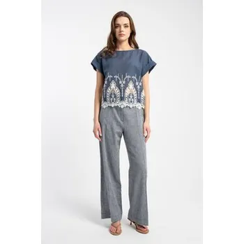 Dámská halenka CLICK Halenka 10-6882 Tmavomodrá Loose Fit 42