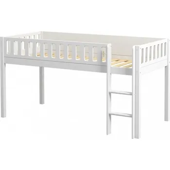 Postel Dřevěná postel Viggo vyvýšená 200x90 Bílá