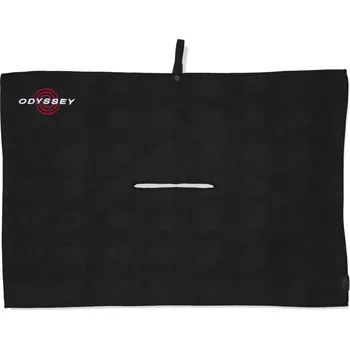 Ručník Odyssey Microfiber golfový ručník, černý