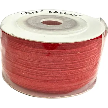 Stuha Stuha šifonová, šíře 3mm, TM. ČERVENÁ, 50m/bal.