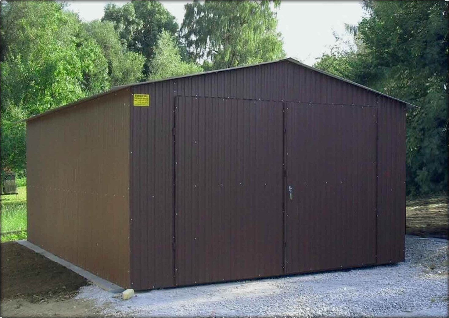Plechová garáž 4x6m sedlová střecha BTX 8017