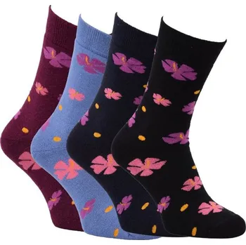 Dámské ponožky RS dámské barevné designové teplé froté bambusové ponožky mix 39-42