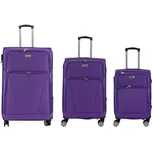 ORLACS 6004 Cestovní kufr sada – fialová barva | 360° kolečka | Textilní materiál Velikost: Sada (3ks)