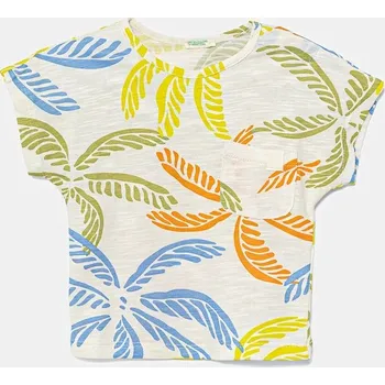 Dětské bavlněné tričko United Colors of Benetton béžová barva, 3O7SA106E 3O7SA106E.W.Seasonal 01X, vel. 82