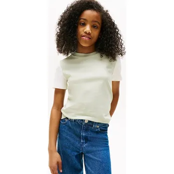 Dětská móda Dětské bavlněné tričko Tommy Hilfiger tyrkysová barva, KS0KS00594 KS0KS00594.9BYA 65X, vel. 164