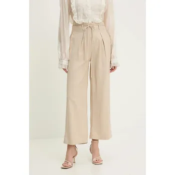 Dámské kalhoty Kalhoty Answear.LAB dámské, béžová barva, široké, high waist MA.1312.HOS 80X, vel. S