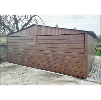 Přístřešek na auto Plechová garáž 6×6 sedlová střecha