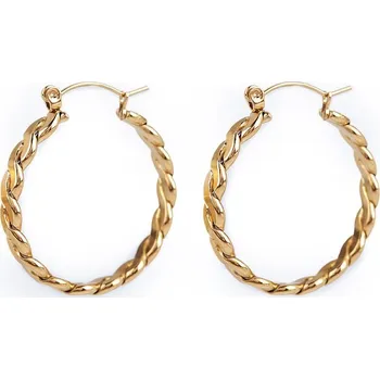 Náušnice Náušnice z nerezové oceli splétané kruhy - 2 zlatá