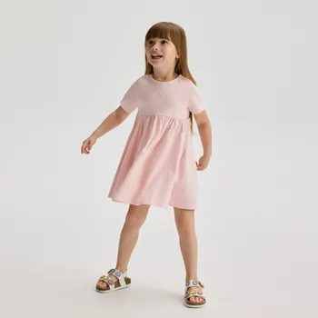 Dívčí šaty Reserved - Hladké šaty - pastelově růžová - 463DT-03X - 463DT-03X-86
