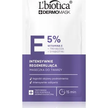 Pleťová maska L’biotica DermoMask E 5% intenzivní regenerační maska na obličej 8 ml