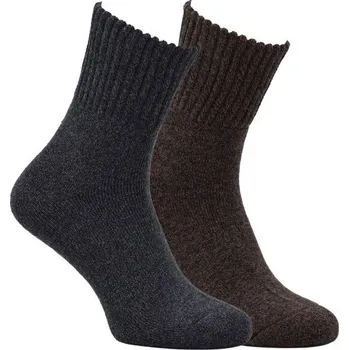 Dámské ponožky RS dámské jenobarevné melírované teplé froté zdravotní ponožky mix2 39-42