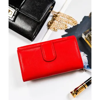 Peněženka Velká kožená dámská peněženka s vnitřní kapsou na zip Barva: Červená