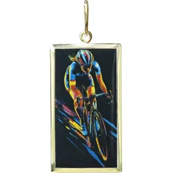 Přívěsek Aljančič Miniartion Cyklistka žluté zlato