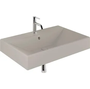 Umyvadlo Kludi Resa - Umyvadlo 81x51 cm, s přepadem, s otvorem pro baterii, matná pískově šedá 59WW81O2