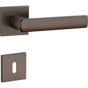 Dveřní kování AT - HOSTA - HR 7S rozety BB, klika/klika HNM - Hnědá matná