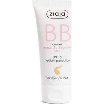 Pleťový krém Ziaja BB krém pro normální, suchou a citlivou pleť SPF 15 Dark/Peach Tone (BB Cream) 50 ml + 2 měsíce na vrácení zboží
