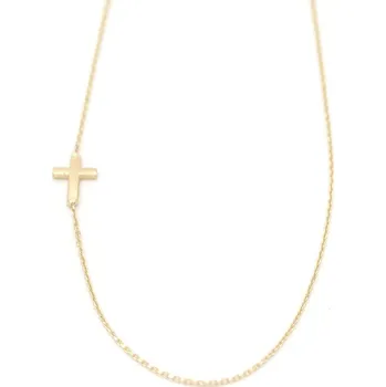 Řetízek B&B Goldinvestic Zlatý řetízek s křížkem na boku 42 cm