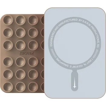 SKINARMA STAX MagSafe magnetický držák s přísavkami tmavě béžový