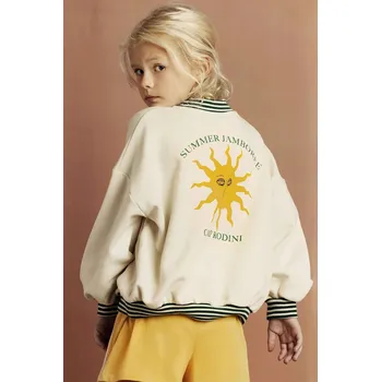 Chlapecká mikina Dětská bavlněná mikina Mini Rodini Sun 2562010811 béžová 01X, vel. 92-98