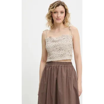 Bavlněný top Answear.LAB dámský, béžová barva MA.1311.hos 80X, vel. XS