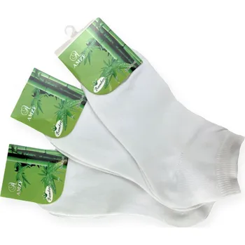 Dámské termo ponožky Ponožky bambusové kotníkové bílé 3 páry