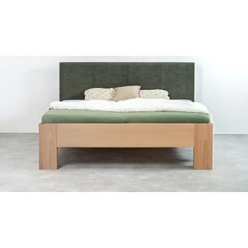 Postel Ahorn Grado Polster postel - buk průběžný Moření: Transparentní lak, Čalounění: Rifle green - olivově zelená, Rozměr: 180 x 200 cm